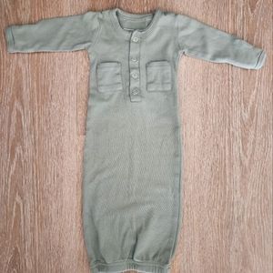 L'ovedbaby Organic Gown in Seafoam 0-3 mon